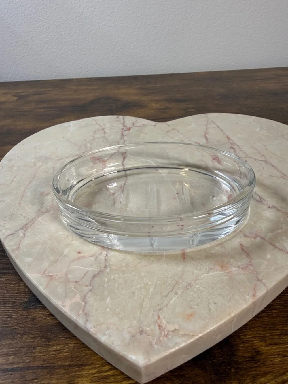 Clear Oval Tempered Glass Soap Dish Tray